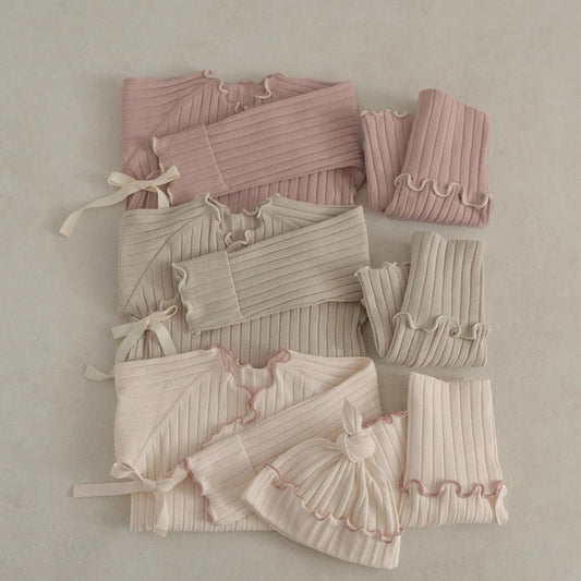 Spring and Autumn Baby Newborn Romper 2PCS Set Toddler Clothing Long Sleeve Infant Kniting Bodysuit Set 0-2Y Jumpsuit Homewear