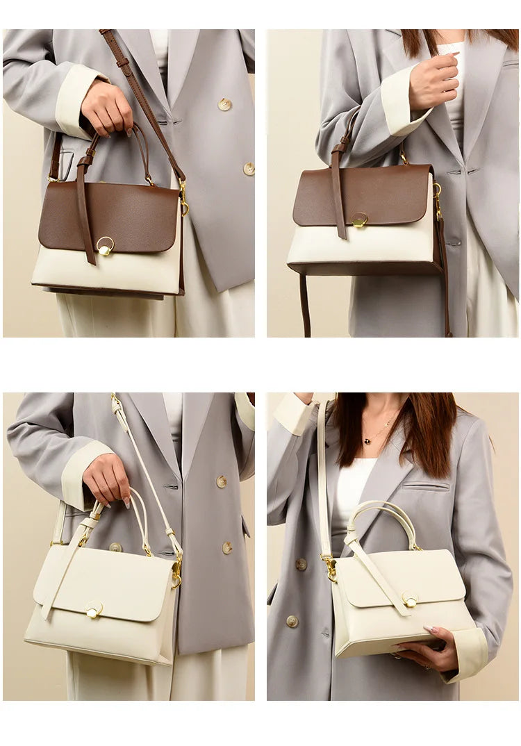 Fashionable Women's Bags, High-End Versatile Casual Bags, Trendy Textured Color-Blocked Handbags, Niche Shoulder and Crossbody Bags, a Great Choice for Gifting to Your Girlfriend