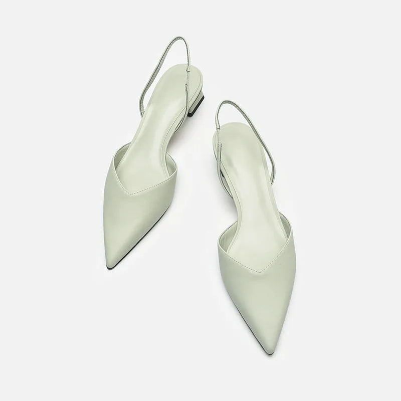 Baotou Sandals Women's 2025 New Summer Simple Pointed Square Heel Sandals Women's High Heels Thin Strap Fashion Single Shoes