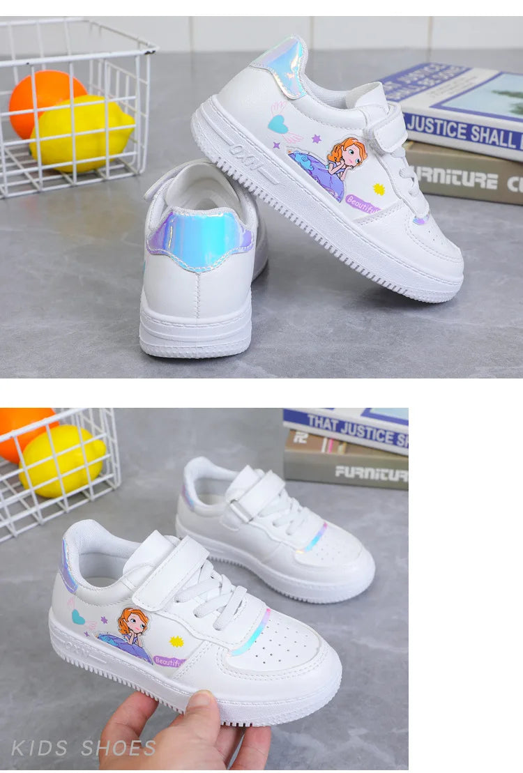 Kids Sneakers Four Seasons Girls Fashion Sports Running Shoes Non-slip Children's Flat Shoes Casual Breathable Outdoor Sneaker