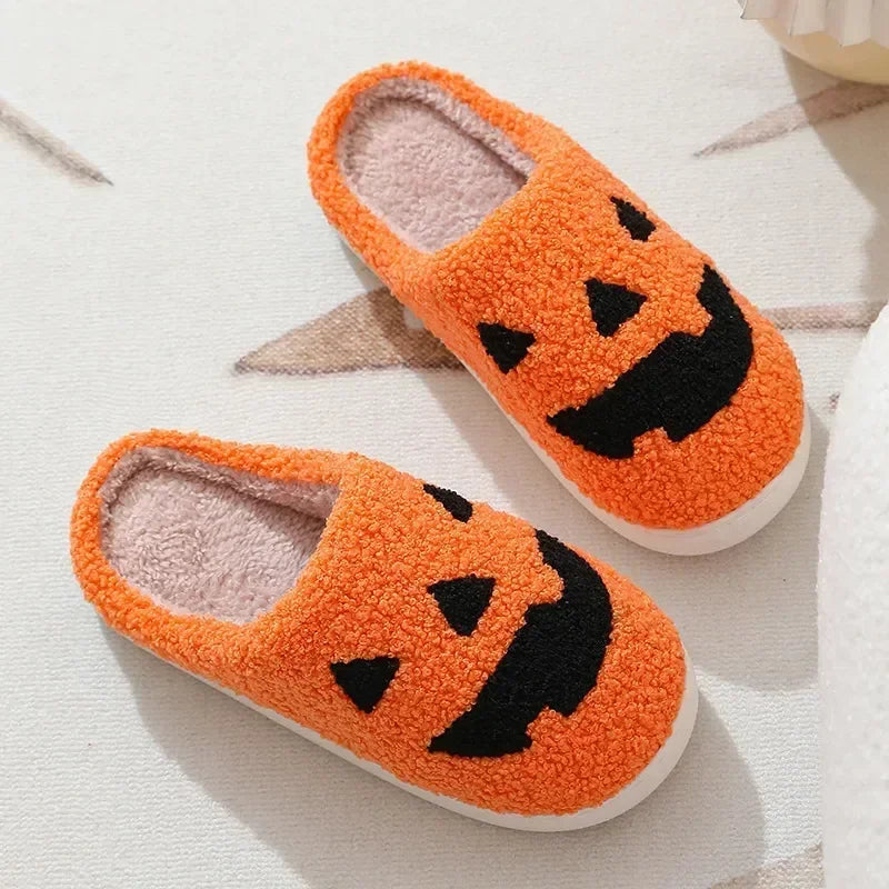 House Fuzzy Slipper Men Male Ghost Face Blue Evil Eye Home Shoes Plush Winter Warm Indoor Floor Non Slip Women Female Halloween