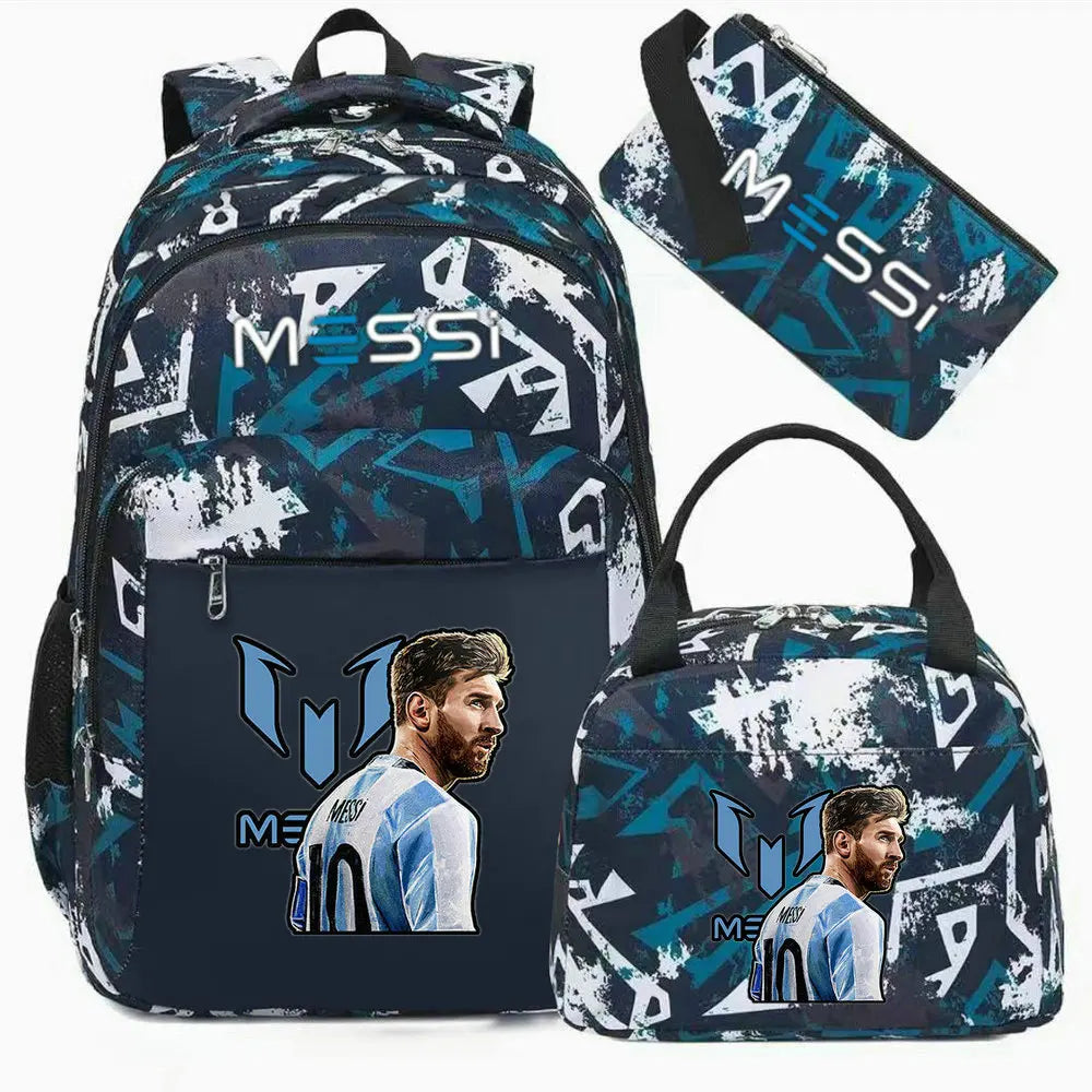 Messi Backpack Teenage Girl Boys Laptop Knapsack Student Backpacks Solid Color Female Male Multi-pocket School Bags Travel Bag