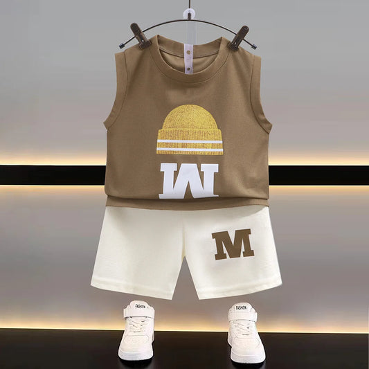 ZOETOPKID Boys Girls Casual Set Cartoon Children Short Sleeve Shorts Sets Summer Kids Clothes Baby Tee+Short Pants Tracksuit