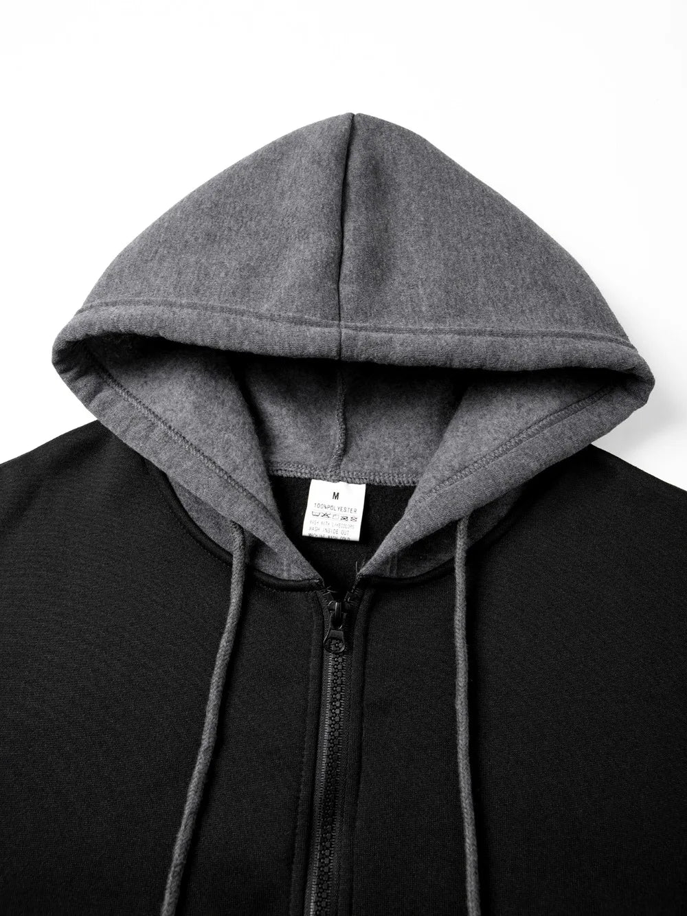 Autumn Winter Men's Color Blocking Hoodies Zipper Closure Long Sleeve Jacket Male Loose Casual Sports Multi Pockets Sweatshirt