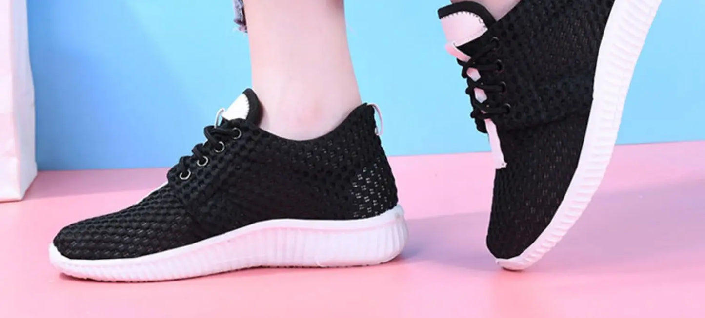 women's summer mesh shoes women's breathable mesh surface casual sports comfort mother's shoes anti slip soft sole  white shoe