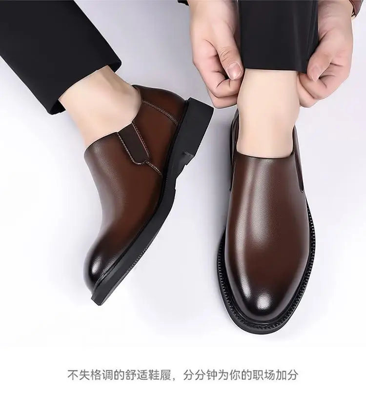 Men's Classic Leather Oxford Shoes Business Casual Dress Shoes Soft Sole Comfortable Slip-On Loafers Driving Office Shoes for Me