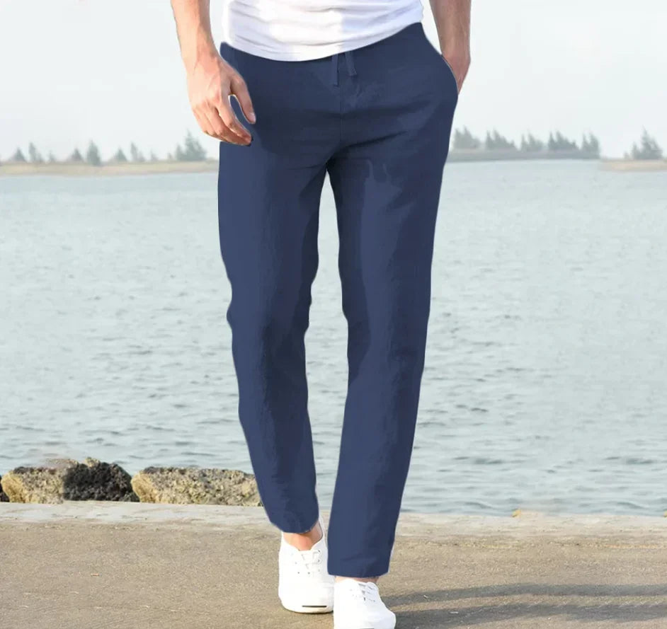 2025 New Fashion Mens Linen Wide Pants Trousers Oversize Sports Streetwear Male Spring Yoga Pants Casual Men Clothing Sweatpants