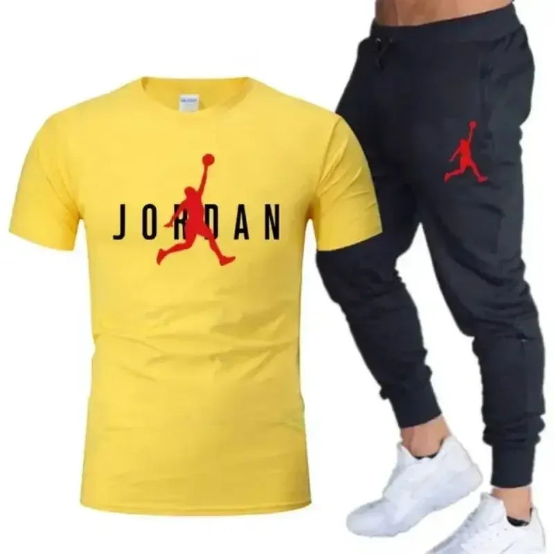 2025 New Summer Popular Men's Set, Men's Sports Set, Printed Leisure Fashion Short Sleeve Set, Men's Jogging Set