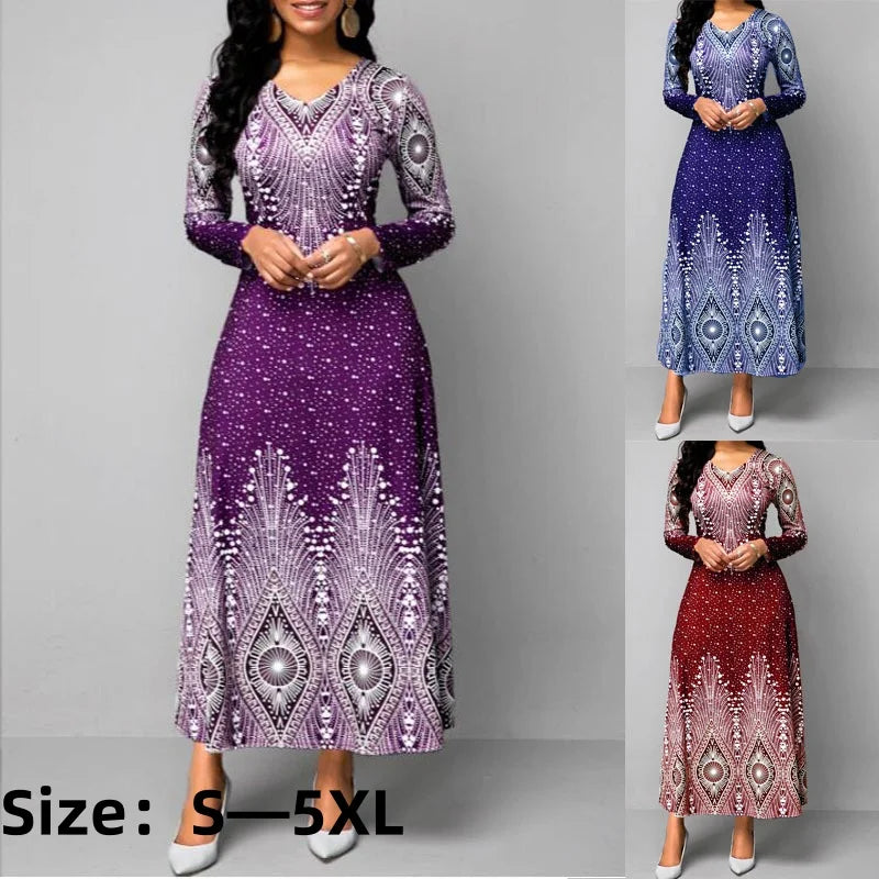 New 2026 Women's South African Long Dress For Women Dashiki Fashion Summer Print Dress Ankara Party Dress Festa African Clothing
