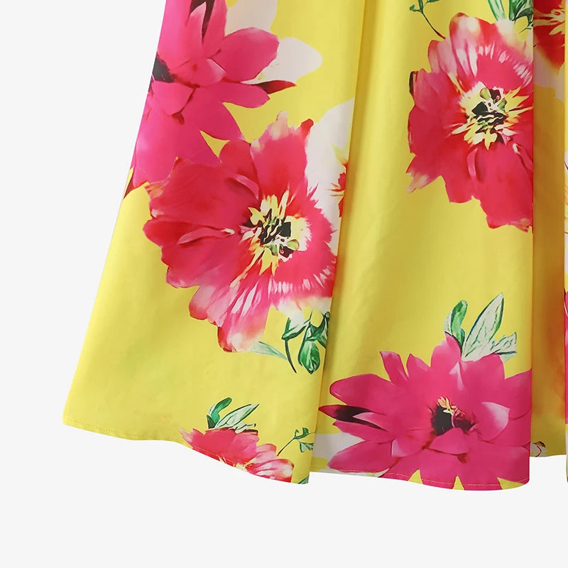 ZANZEA Women Floral Printed Bohemian Sundress 2026 Summer Tank Dress Fashion Sleeveless Waisted Robe Casual Party Maxi Dresses