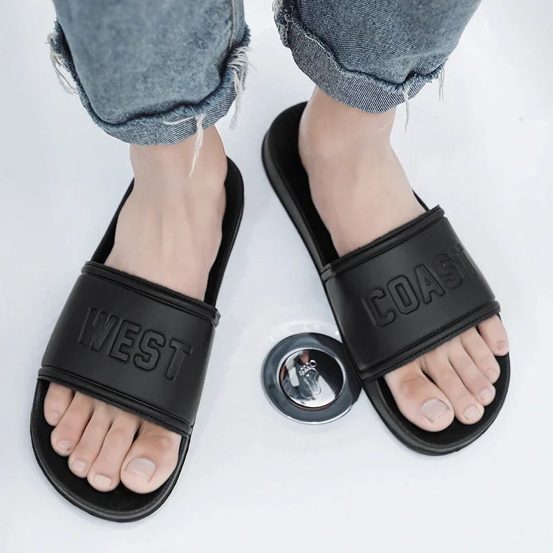 Summer Men Slippers Indoor Home Slides Bathroom Shoes Outdoor Garden Shoes Massage Clogs Male Beach Slippers Flip-Flops Mules 48
