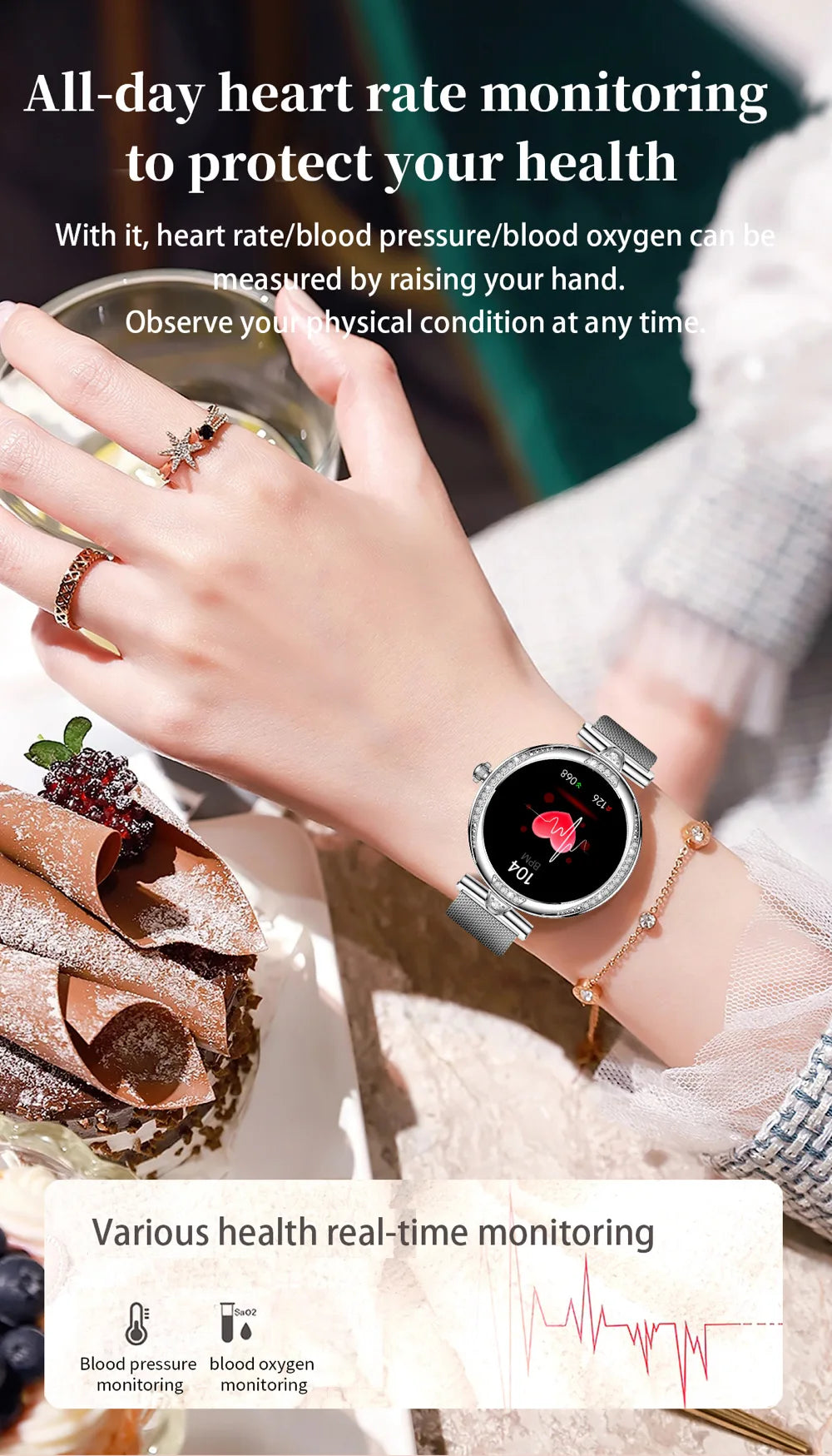 2025 Blue Tooth Call Lady Smartwatch 1.19" AMOLED Screen Women Smart Watches Waterproof Sports Fitness Tracker Health Bracelet