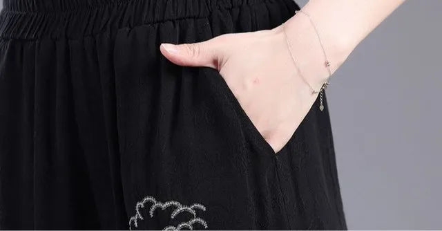 Female Trousers Skirt Korean Fashion G Classic Harajuku 90s Comfortable Stretch High Quality Clothing Embroidery Women's Pants