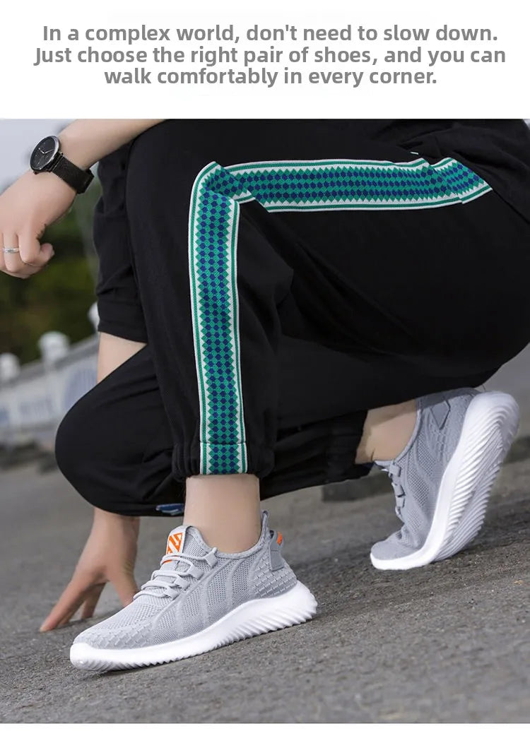 Spring New Fashionable Men's Running Shoes Leisure Style Youth Trendy Sports Shoes Low Top round Toe Rubber Outsole Mesh Lining
