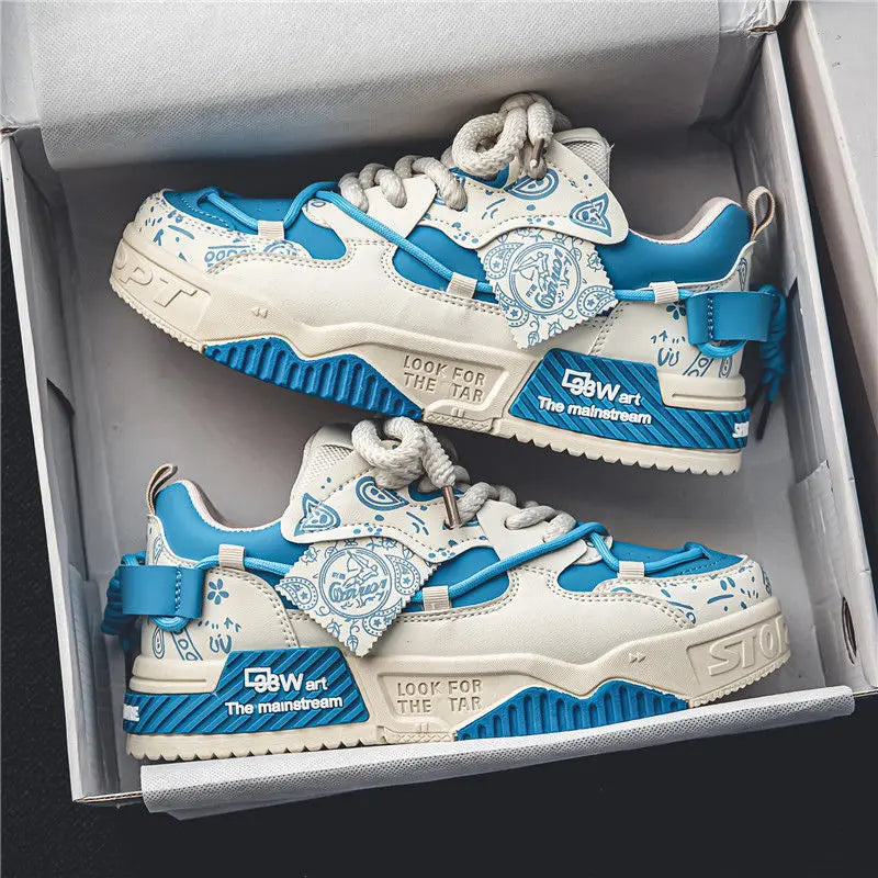 Men's Sneakers High Quality Outdoor Casual Shoes Lace-up Mens Vulcanized Shoes Breathable Wear-resistant Tennis Shoes Zapatillas
