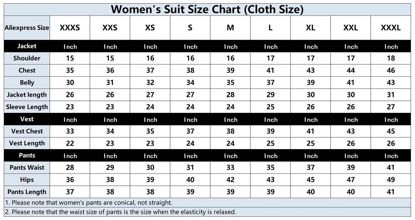 Women’s 3-Piece Suit Women Tuxedo Suit Blazer Dress Prom Slim Fit Formal Office Lady Blazer Set (Jacket+Vest+Pants)