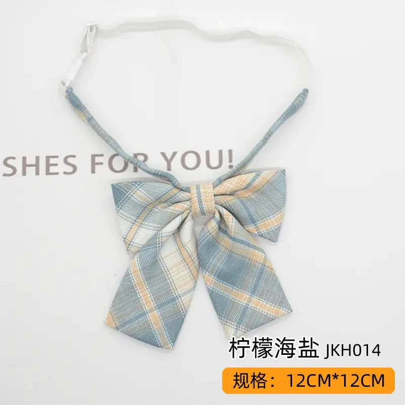 Trendy JK Ties Bowtie Women College Student Collar Neckwear Daily Shirt Accessories Cotton Plaid Bowknot Lolita Girls Lazy-tie BAZAARHUBO