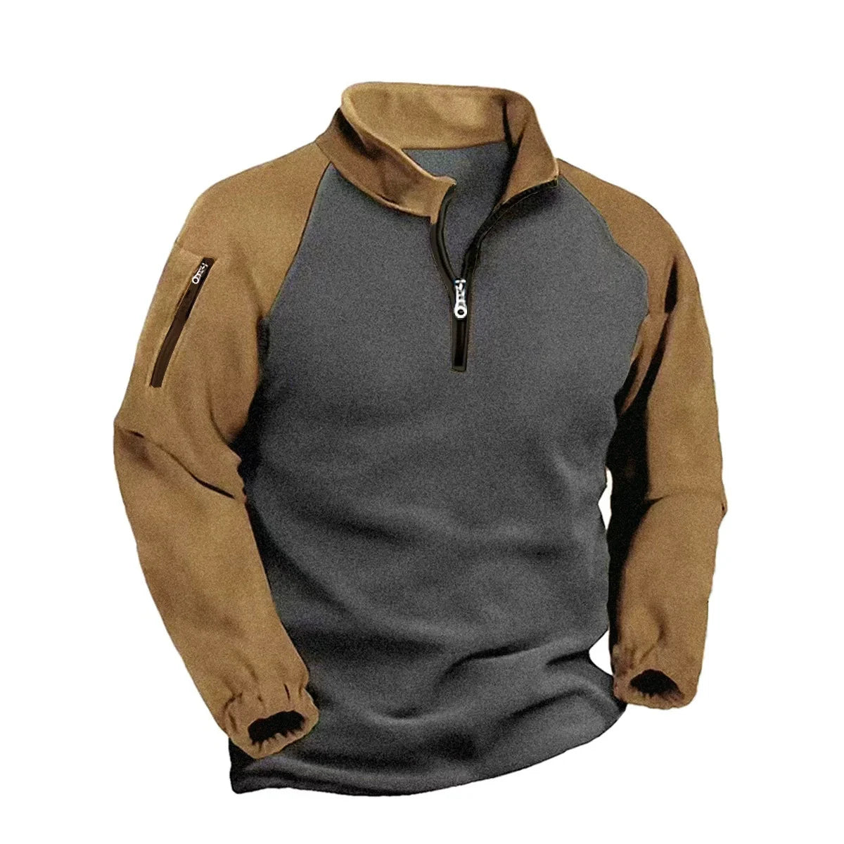 2024 New Half Zipper Tactical Jackets Men's Winter Warm Fleece Sweatshirts Outdoor Hunting Shooting Patchwork Pullover Coats Men