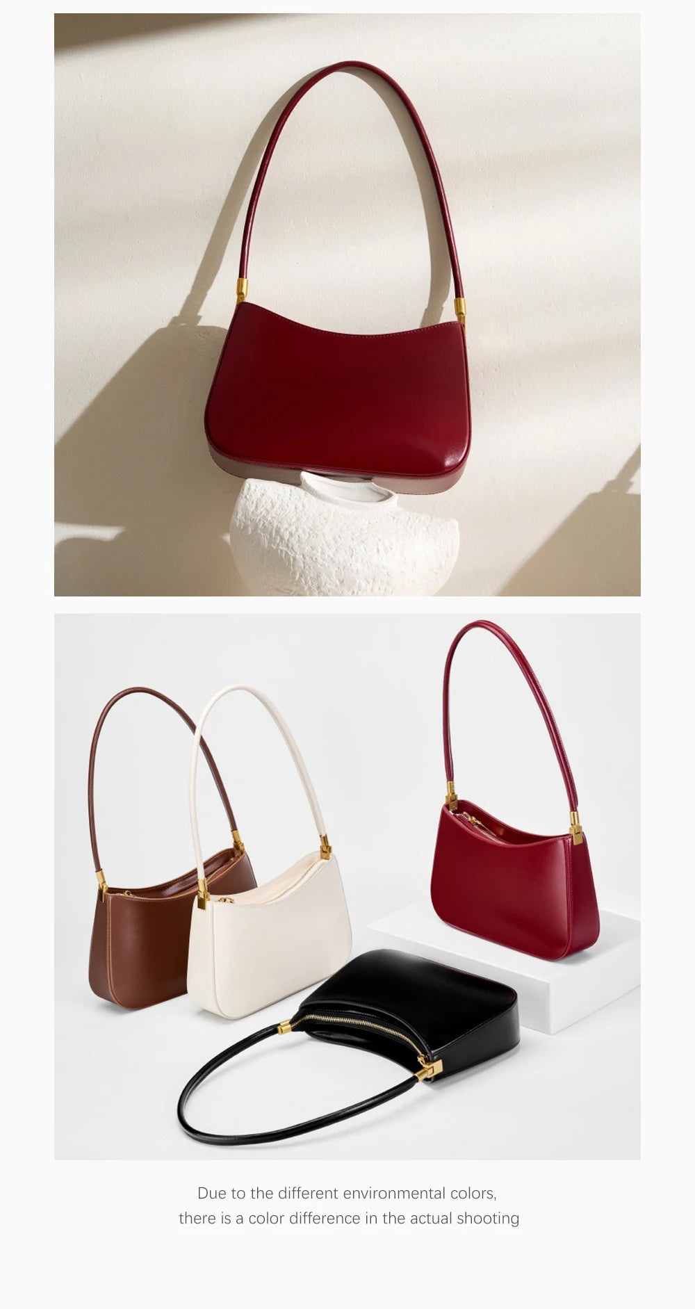 Zency Premium Cow Leather Fashion Shoulder Handbag for Women Trendy 2025 Luxury Designer Underarm Bag