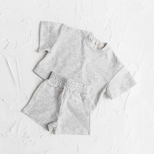 Toddler Baby Boys Clothes Fashion Summer Outfit Sets Short Sleeve Solid Color Tops  Shorts 2PCS Casual Kids Clothes  Suit