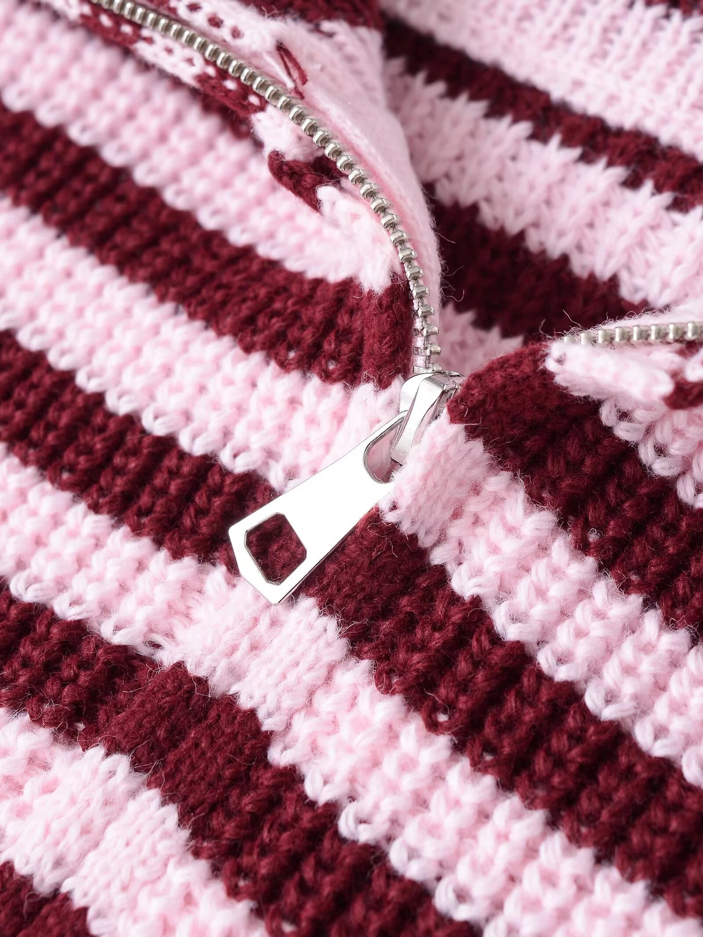 Spring New Arrivals Women's Loose and Lazy Style Sweater Cardigan Flared Lapel Long Sleeve Double Chain Stripe Knit Coat
