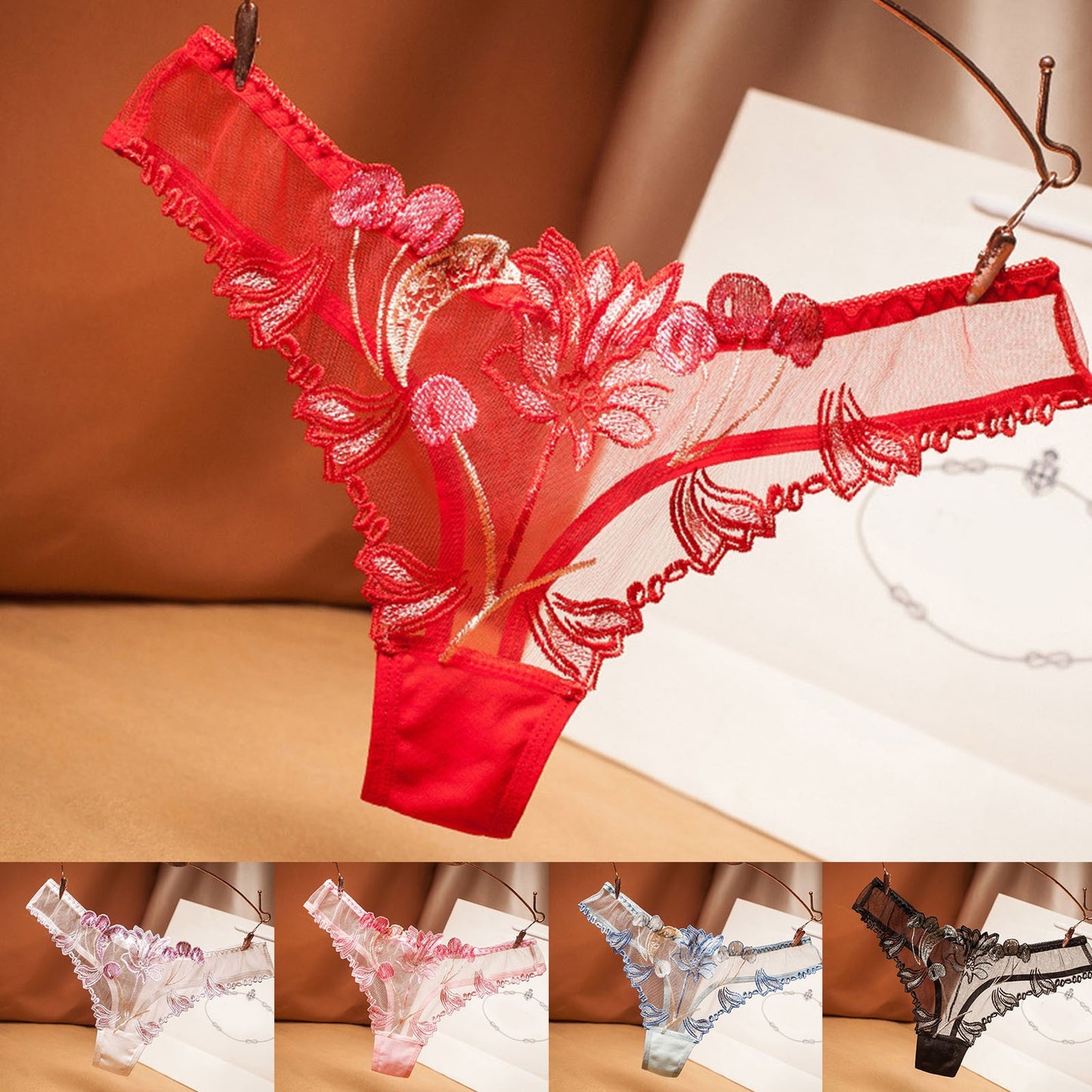 Sexy Lingerie Underwear Women Thong Womens Mesh Full Embroidery Sexy Panties Womens Bikini String Panties Womens Plus Size