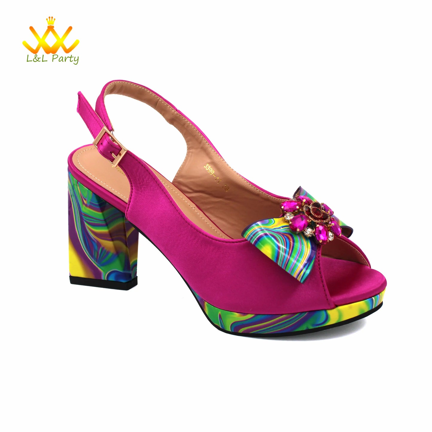 Coffee Color INS Hot Sale New Arrivals 2024 Italian Design Shoes Matching Bag Set Super High Heels Pumps for Garden Party