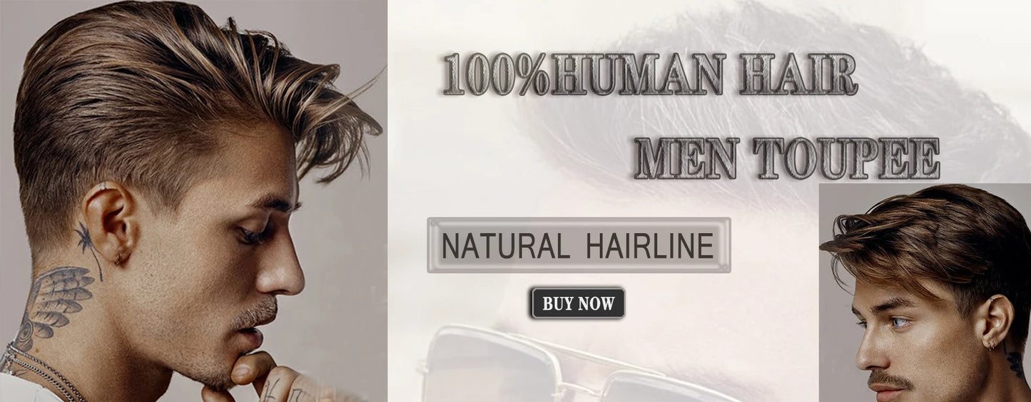 Durable Q6 Blonde Brown Bleached Knots Breathable Lace Grey Black 1B40 1B65 1B80 Men's Wig Human Hair Toupee Prosthesis For Men