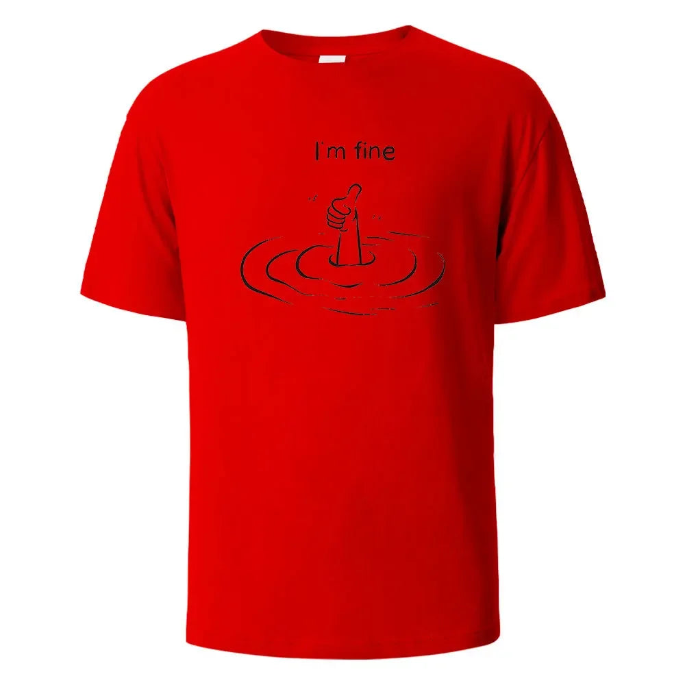 T'm Fine Print T-Shirt 100% Cotton Summer Tees For Men Women Oversize Casual Tops
