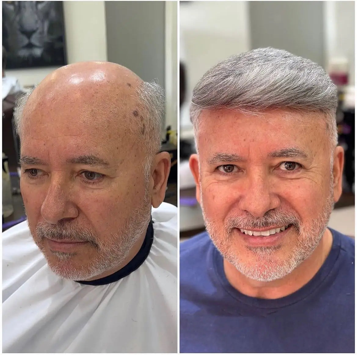 Hollywood Men Toupee Lace & PU Base Human Hair Replacement System Unit for Men Durable Male Hair Prosthesis Wigs