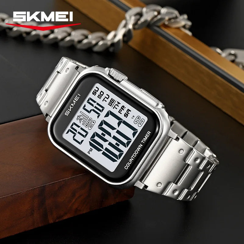 SKMEI 2447 Brand Fashion Men's Electronic Watch Calendar Alarm Clock Luminous Countdown Digital Watches for Man reloj hombre