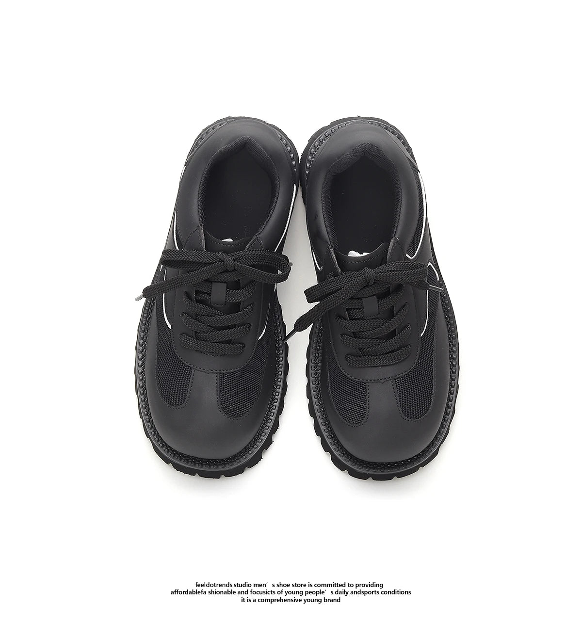 Sports leather shoes for men lightweight mesh splicing genuine leather black thick sole height increasing big head work shoes