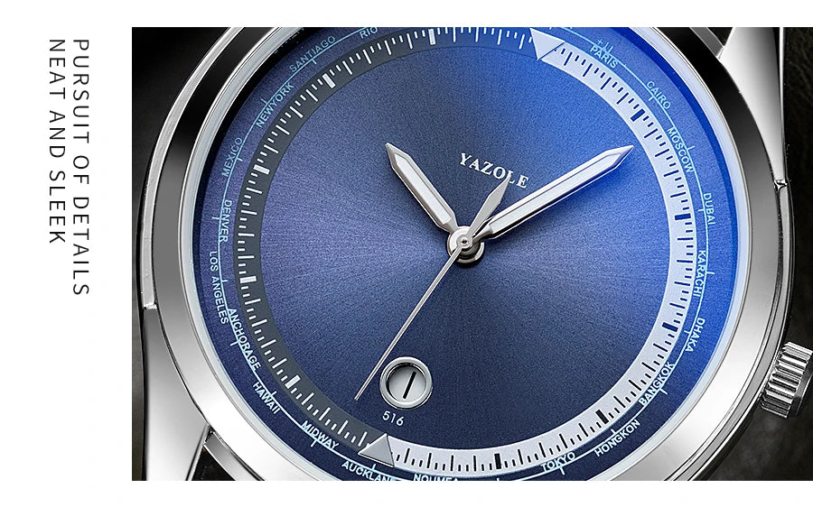 YAZOLE Men's Watch Minimalist Luxury Quartz Man Watch Original Leather Strap Waterproof Calendar Watches Relogio Masculino