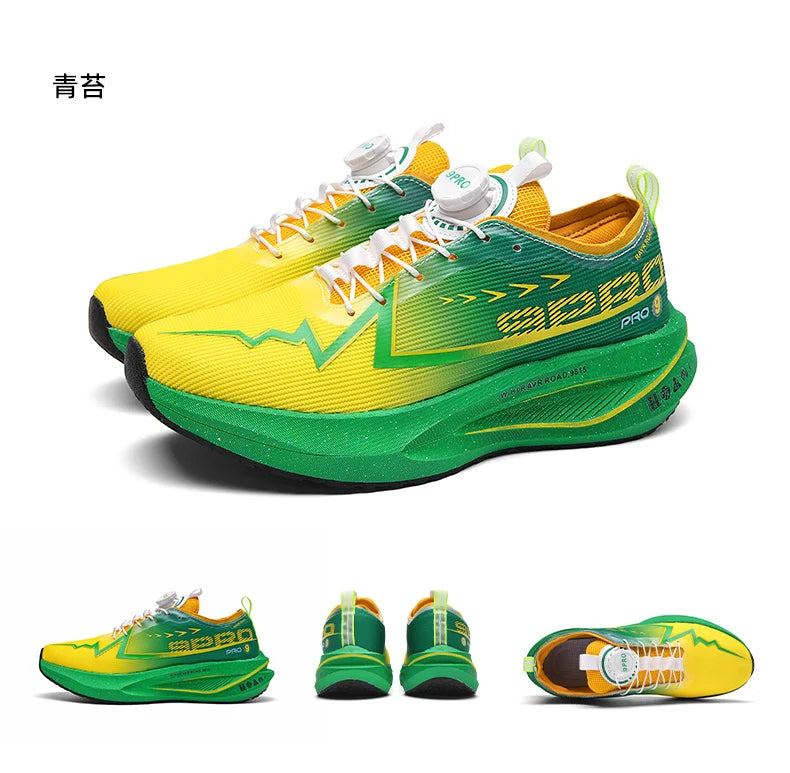 Fluorescence Running Shoes Carbon Board Marathon Men Sports Breathable Lightweight Women's Comfortable Athletic Sneakers Casual