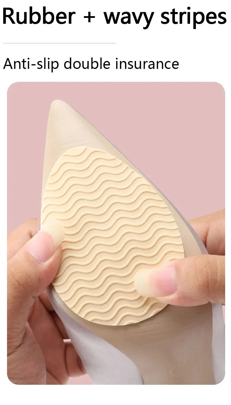 Women High Heels Rubber Sole Protector Non-Slip Wear-Resistant Forefoot Pads Self-Adhesive Insoles Sole Repair for Comfort