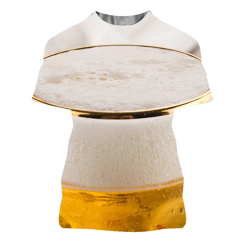 3D Printed Beer Graphic T Shirt for Men Clothing Summer Casual Women Oversized T-shirts Funny Kids O Neck Short Sleeve ropa Tops