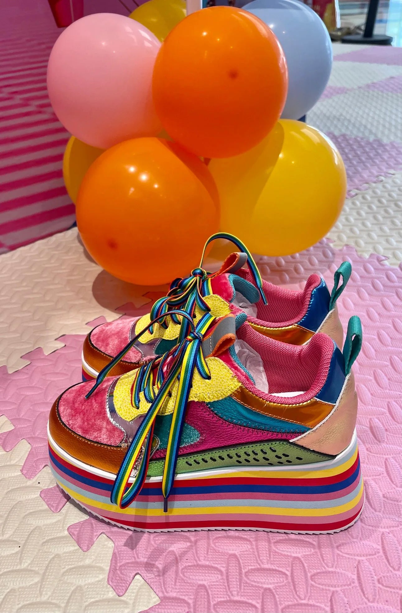 Spring Autumn Women Colourful Sneakers High Platform Shoes Heels Chunky Casual Dad Shoe Genuine Leather Thick Bottom Fashion New