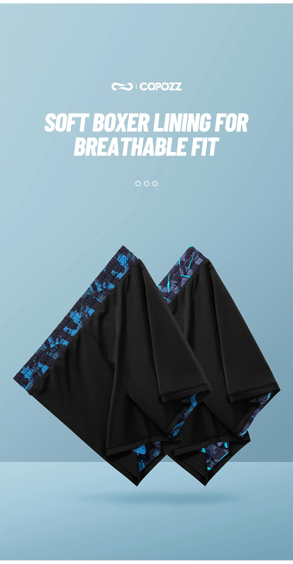 COPOZZ Summer Men's Beach Swimming Trunks Drawstring Elastic Waist Swimsuit Shorts Plus Size Quick Drying Swimwear Shorts Board
