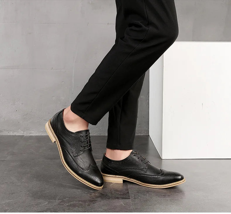 Mens Dress Shoes Breathable Business Formal Oxford Shoes for Wedding Stylist Leather Shoes
