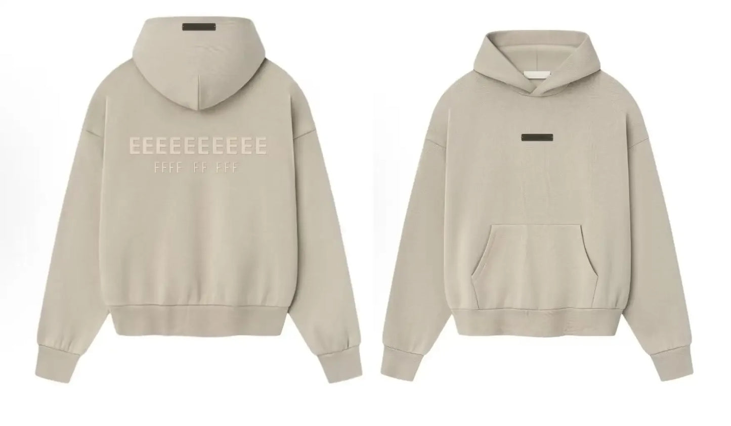 Season 9 Men's Oversized Hoodies Two-pieces Sets Brand Design Metallic Texture Silicone Letter Hoodie Couple Sports Tracksuits
