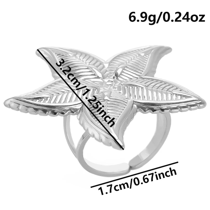 Fashion 5pcs/lot Marine Jewelry Sea Animals Conch Starfish Shell Rings Stainless Steel Rings Jellyfish Scallop Oceans Women Gift