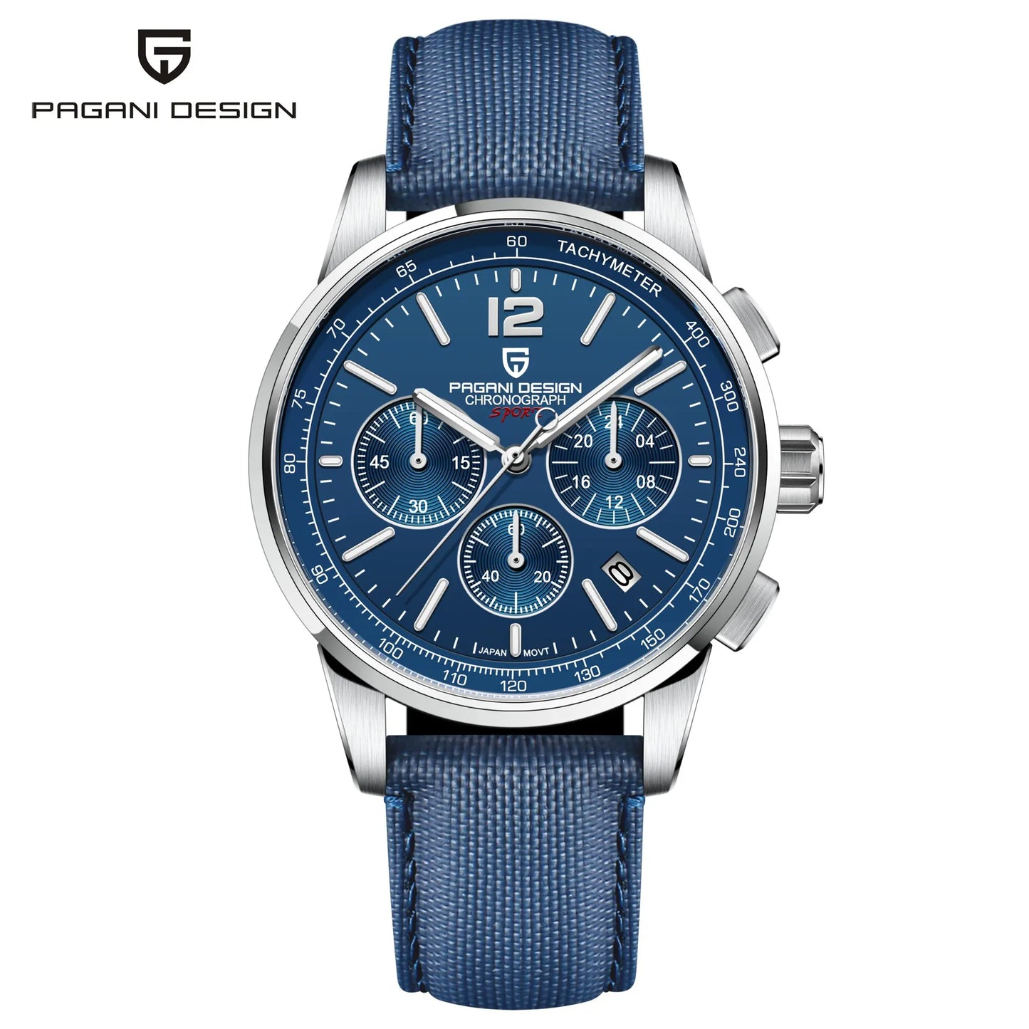 PAGANI DESIGN Men Quartz Watch Modern Light Simple Fashion Pioneer Stainless Steel Tachymeter Waterproof Calendar Luminous Watch