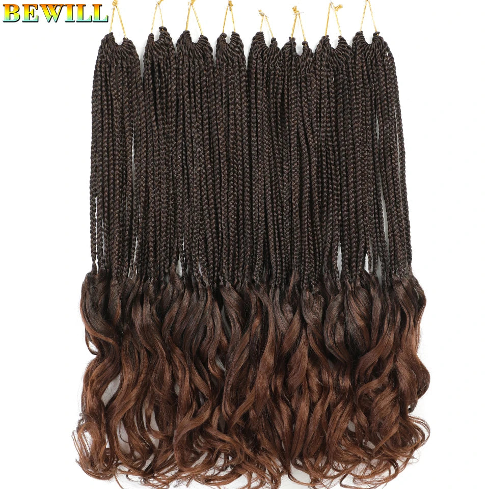 14 18 24 Inch French Curl Crochet Braids Boho Goddess French Curl Box Braids Crochet Hair Synthetic French Curly Braiding Hair