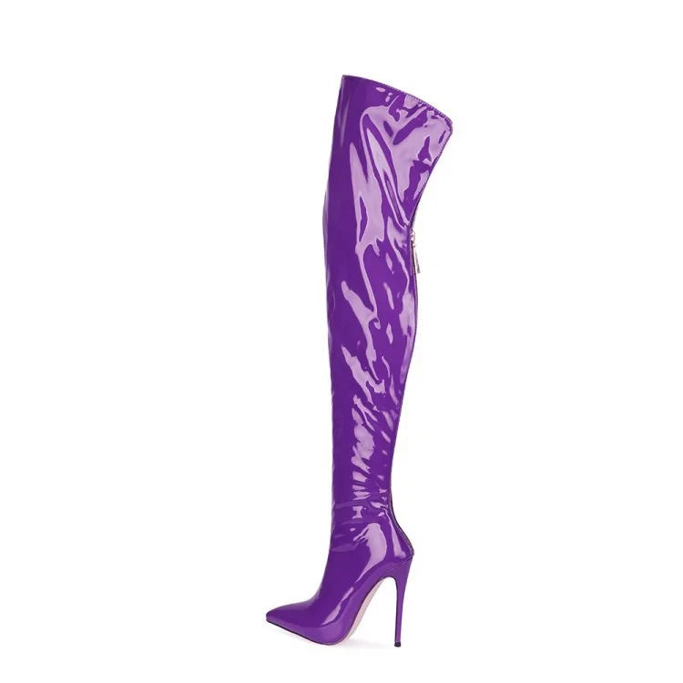 11CM Elastic Thigh Boots Sexy Stiletto High Heels Women Over-the-Knee Boots Pointed Toe Strippers Ladies Shoes Pole Dancing Boot