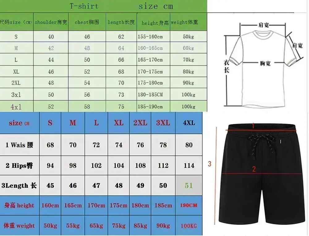 2026 Summer Men's Set Urban Casual Fashion T-shirt and Shorts High Quality Crew Neck Short Sleeve Outfits Male Daily Sportswear