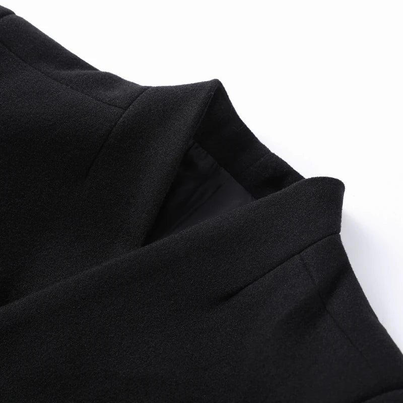 Elegant Long Coat Women V-neck Solid Slim Single-breasted Waist-closed Jackets Lady 2026 Spring Chic Female Streetwear