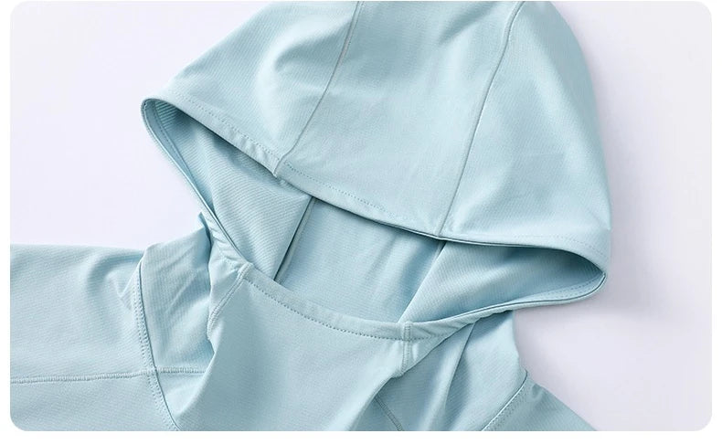 Lightweight Hooded Long-Sleeve Top for Outdoor Sports: Sun Protection, Breathable, Moisture-Wicking, Elastic Unisex