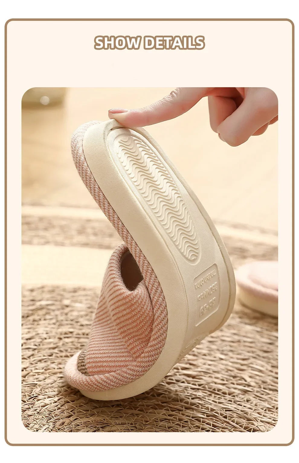 Couples Home Linen Slippers Women Indoor Soft Comfortable Bedroom Slides Men Leisure Non Slip House Shoes Platform Cotton Flats