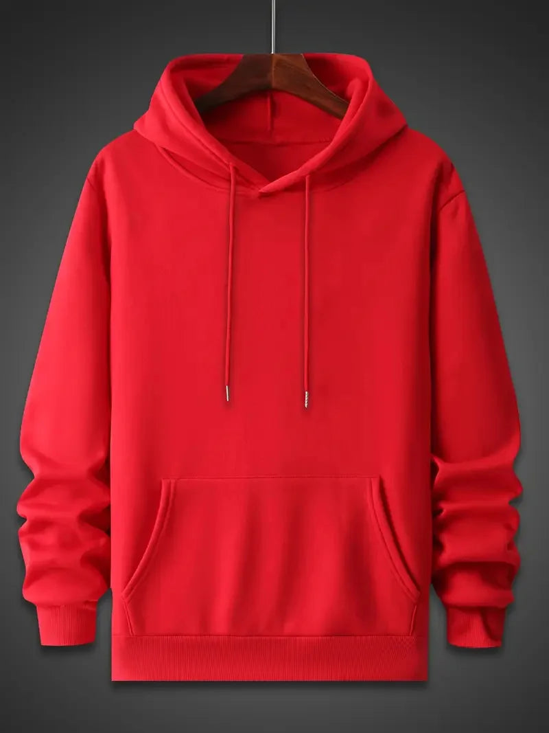 Men's autumn and winter casual fashion loose back poker card A graphic printed long sleeved hooded sweatshirt warm pullover BAZAARHUBO