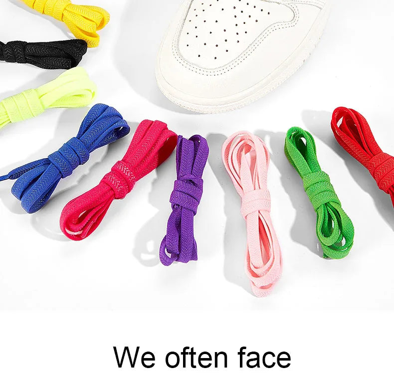 Star Diamond No Tie Shoelaces Colorful Rhinestone Metal Buckle Shoe Laces Flat Elastic Shoelace Kids Adult Sport Cute Shoestring